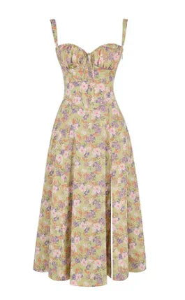 Blumiges - bustierkleid mit mittlerer taille