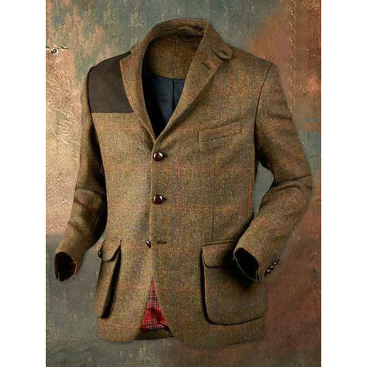 Lässiger Retro-Tweed-Anzug Für Herren